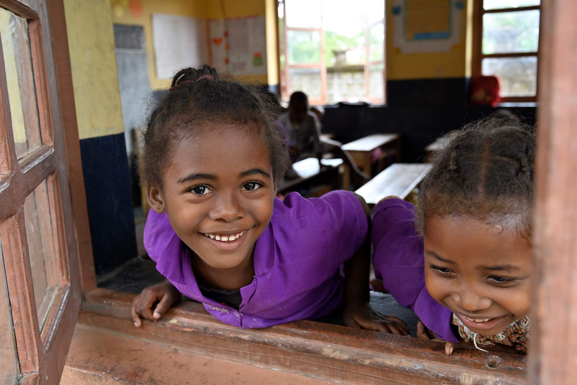 Barn ved skolen Farafangana på Madagaskar